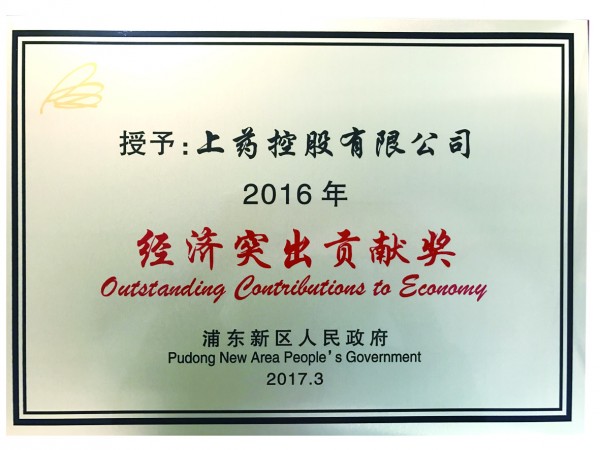2017年，获评浦东新区经济突出贡献奖